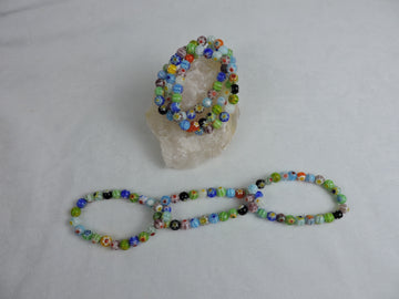 Tri Mille Fiore Style 3 Strand Stretch Bracelet (Price Per Piece)