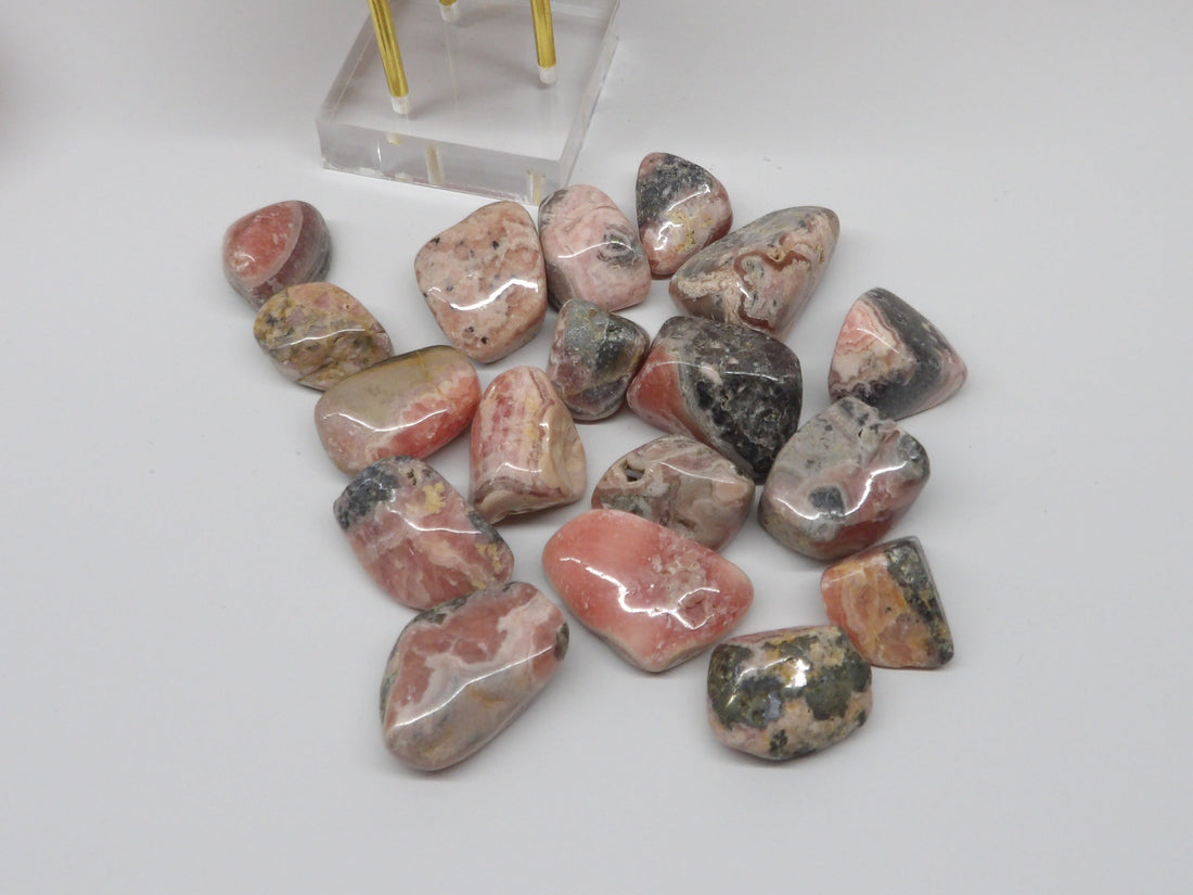 small tumbled rhodochrosite heart healing stone