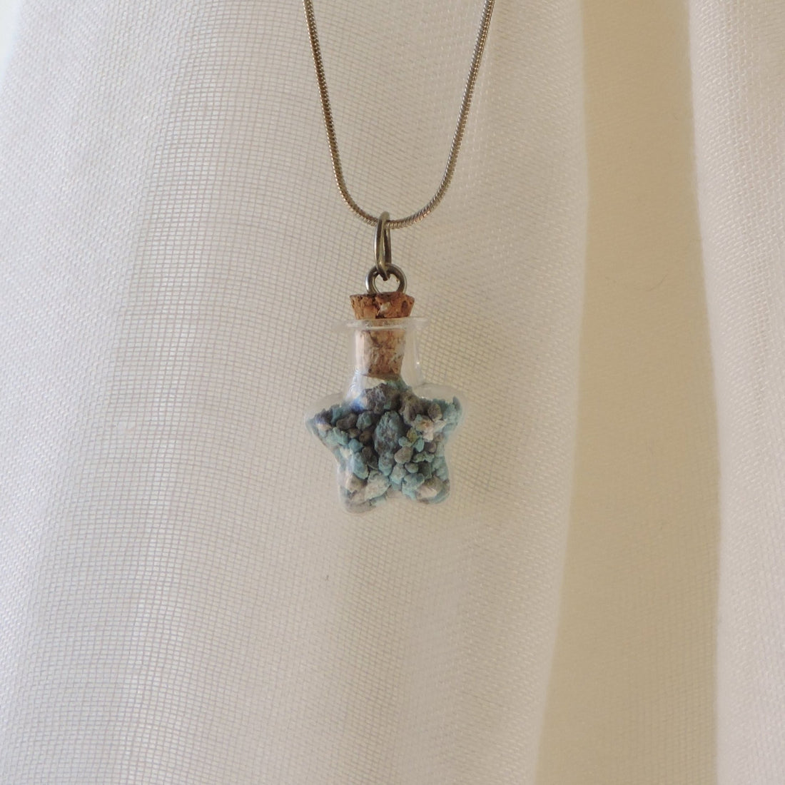 Turquoise in a Star Bottle Pendant