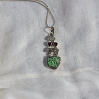 Uvarovite - Herkimer - Garnet Pendant