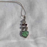 Uvarovite - Herkimer - Garnet Pendant