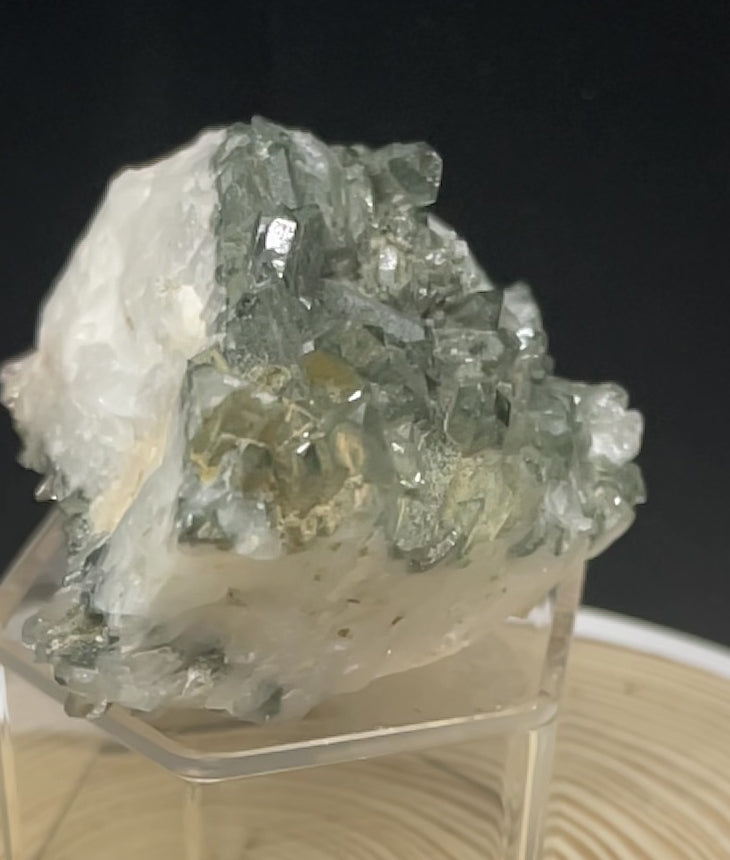Natural Garden Quartz from Balochistan Pakistan with dense dark green and earthy mineral inclusions and abundant quartz crystal growth.