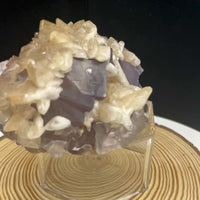 Calcite on Purple Fluorite — Balochistan, Pakistan