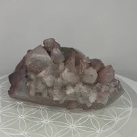 UV Reactive Chalcopyrite, Hematite & Calcite on Quartz | Mexico