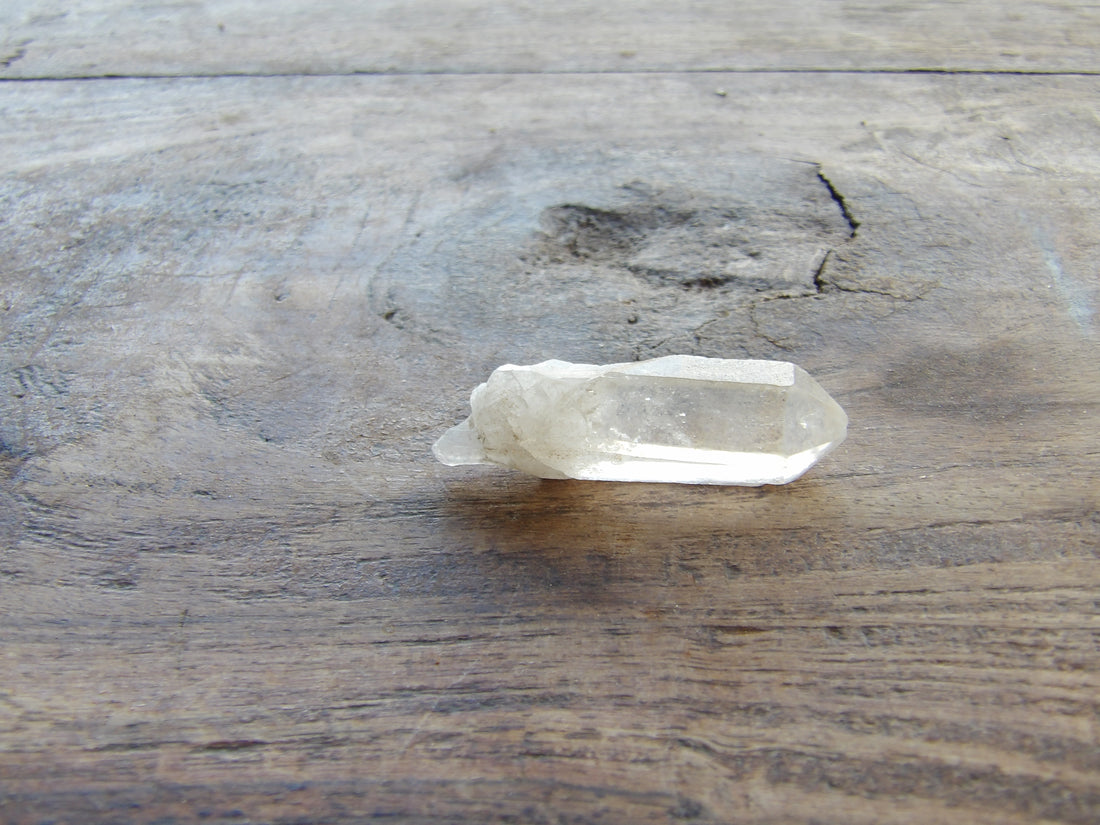 Clear quartz point high clarity natural crystal