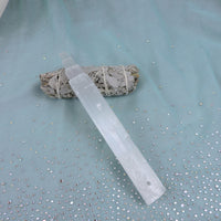 Selenite Tiered Rod (Drilled) 7" $20 (Price Per Piece)