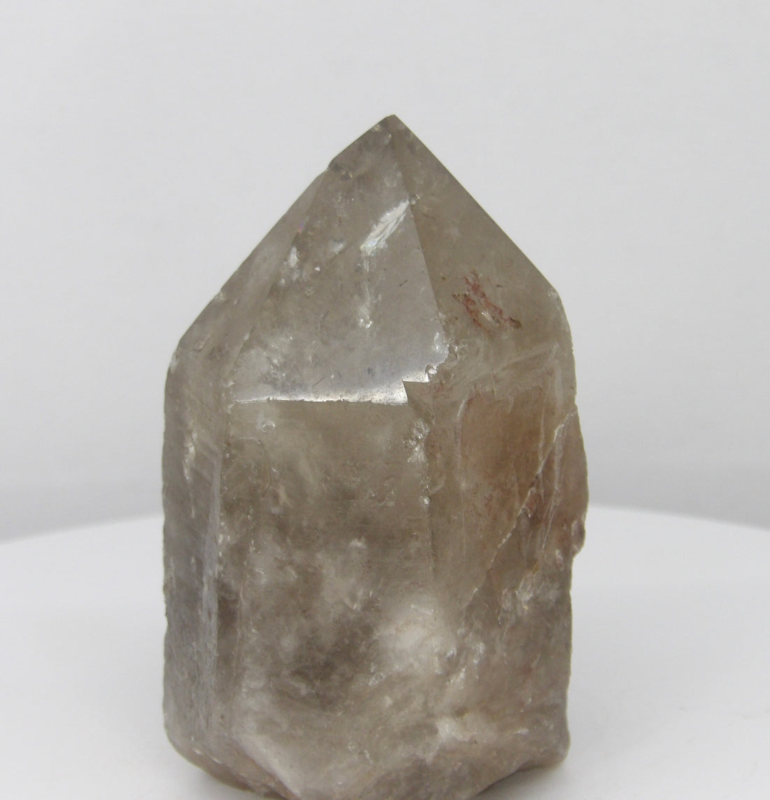 Natural semi-polished Smoky Quartz freestanding crystal point 229 grams