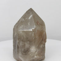 Natural semi-polished Smoky Quartz freestanding crystal point 229 grams
