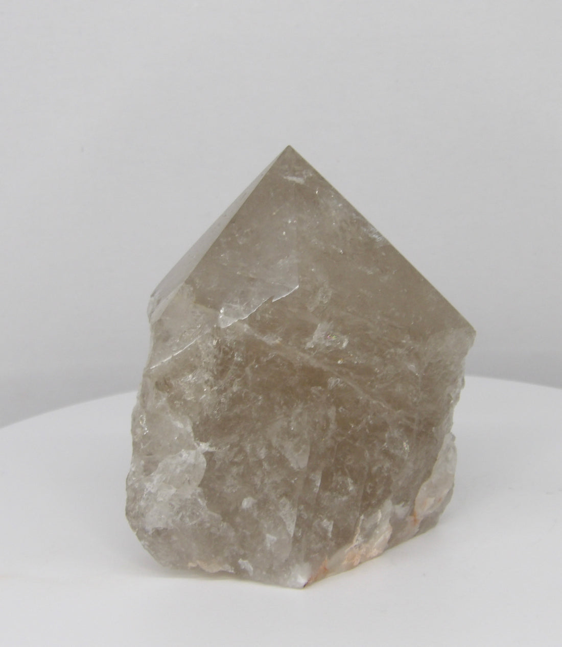 Natural semi-polished Smoky Quartz freestanding crystal point 256 grams
