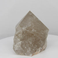 Natural semi-polished Smoky Quartz freestanding crystal point 256 grams