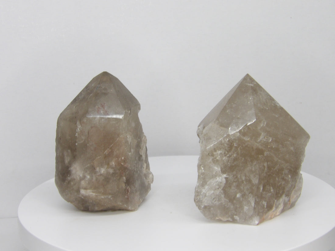 Natural Smoky Quartz semi-polished freestanding crystal points choose your piece