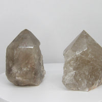 Natural Smoky Quartz semi-polished freestanding crystal points choose your piece